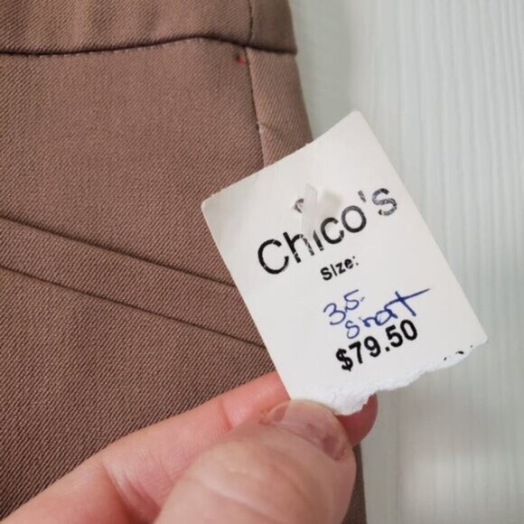 NWT Chico's Juliet So Slimming Pull On Tan Stretch Ankle Straight Leg Pants XL - Picture 6 of 8